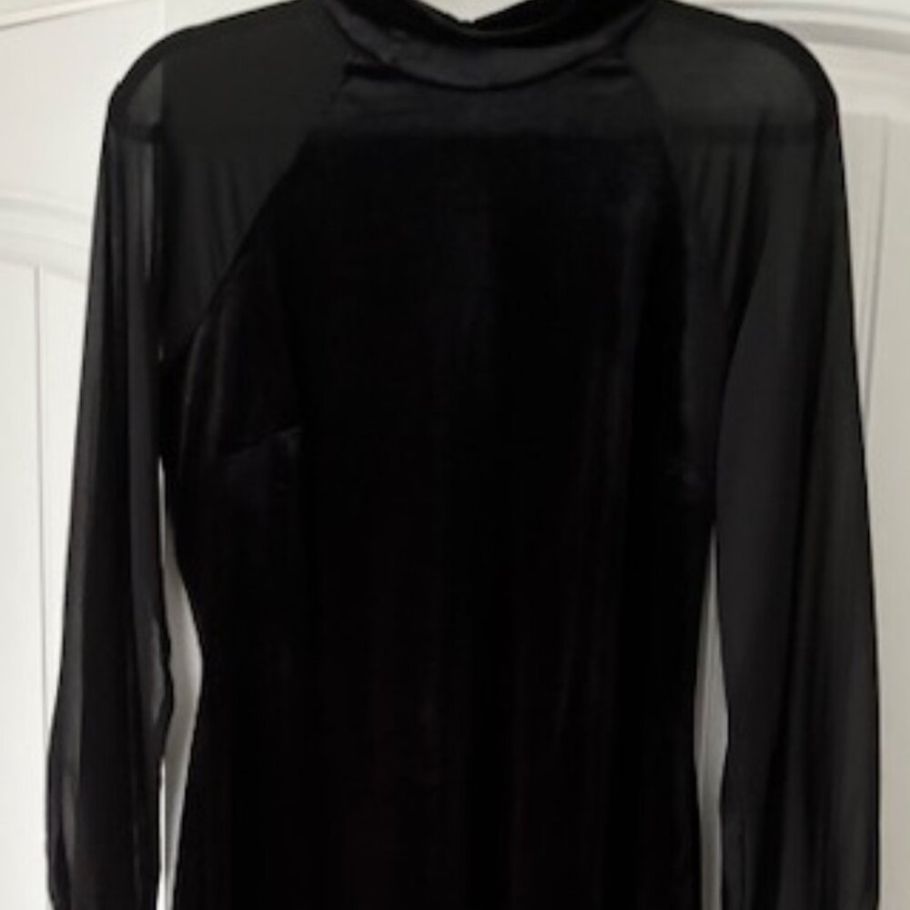 * INCLUDED IN DRESS SALE!! Black Cocktail Dress, Velvet-Like Fabric